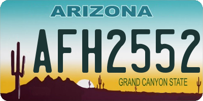AZ license plate AFH2552