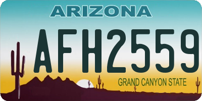 AZ license plate AFH2559