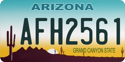 AZ license plate AFH2561