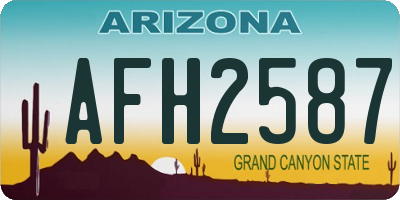 AZ license plate AFH2587