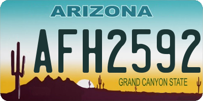 AZ license plate AFH2592