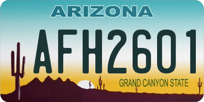 AZ license plate AFH2601