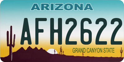 AZ license plate AFH2622