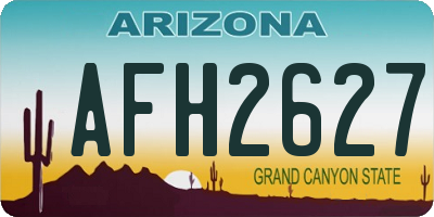 AZ license plate AFH2627