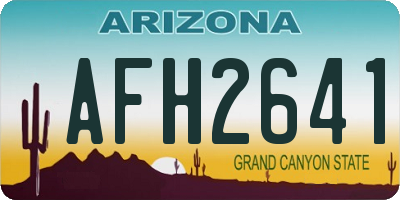 AZ license plate AFH2641