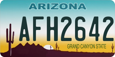 AZ license plate AFH2642
