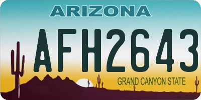 AZ license plate AFH2643