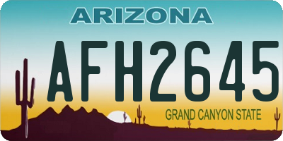 AZ license plate AFH2645