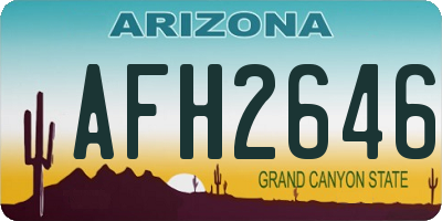 AZ license plate AFH2646