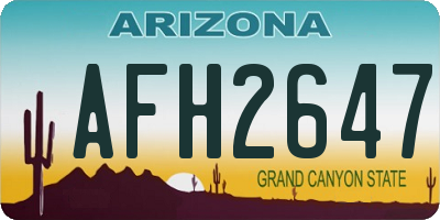 AZ license plate AFH2647