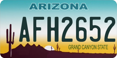 AZ license plate AFH2652