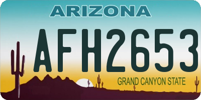 AZ license plate AFH2653