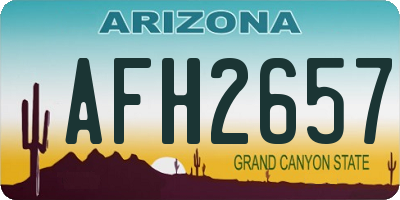 AZ license plate AFH2657