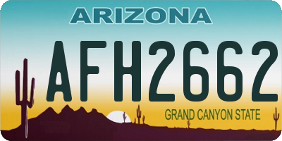 AZ license plate AFH2662