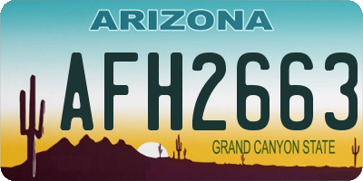 AZ license plate AFH2663