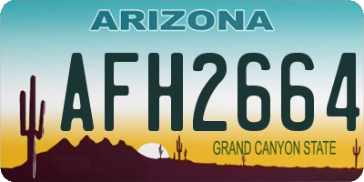 AZ license plate AFH2664