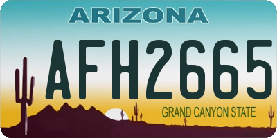 AZ license plate AFH2665