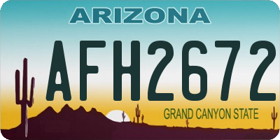 AZ license plate AFH2672