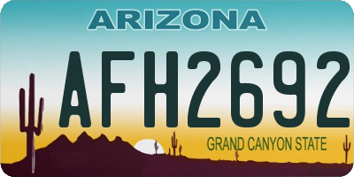 AZ license plate AFH2692