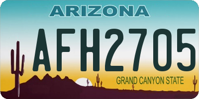 AZ license plate AFH2705