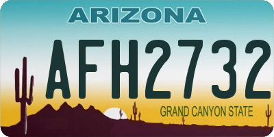 AZ license plate AFH2732