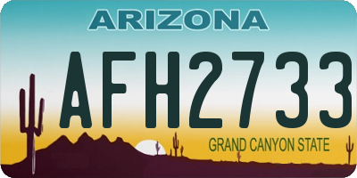 AZ license plate AFH2733