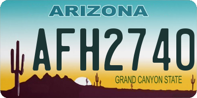 AZ license plate AFH2740