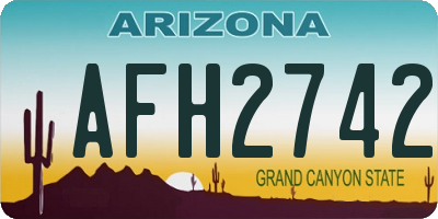 AZ license plate AFH2742
