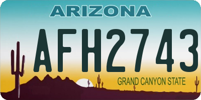 AZ license plate AFH2743