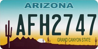 AZ license plate AFH2747