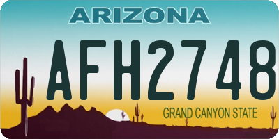 AZ license plate AFH2748