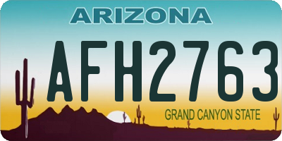 AZ license plate AFH2763