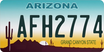 AZ license plate AFH2774