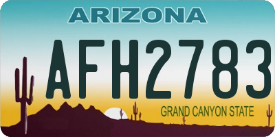 AZ license plate AFH2783