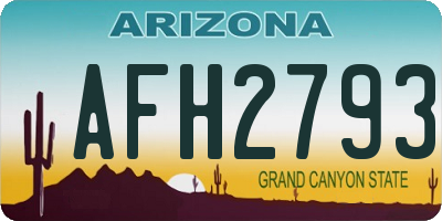 AZ license plate AFH2793