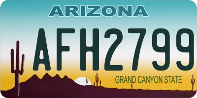 AZ license plate AFH2799