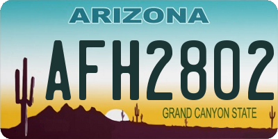 AZ license plate AFH2802