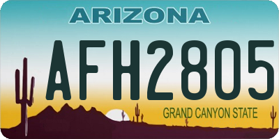 AZ license plate AFH2805