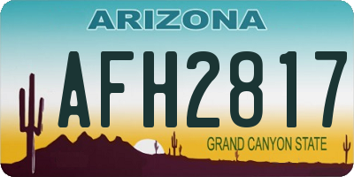AZ license plate AFH2817