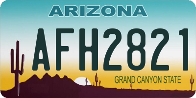AZ license plate AFH2821