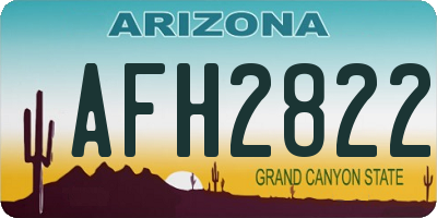 AZ license plate AFH2822