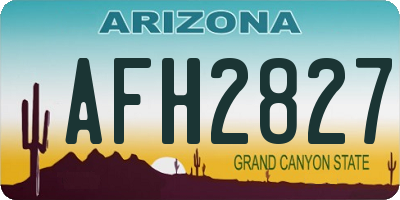 AZ license plate AFH2827