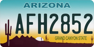 AZ license plate AFH2852
