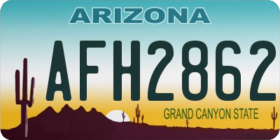 AZ license plate AFH2862