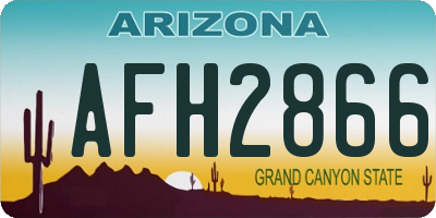 AZ license plate AFH2866