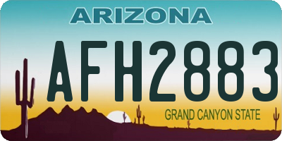 AZ license plate AFH2883
