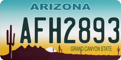 AZ license plate AFH2893