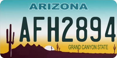 AZ license plate AFH2894