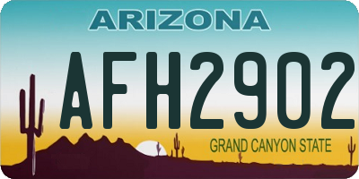 AZ license plate AFH2902