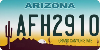 AZ license plate AFH2910